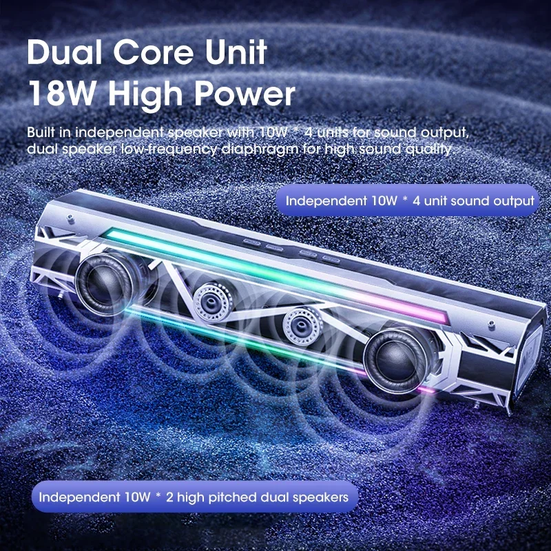 Niye Bluetooth Computer Speaker with RGB Lighting, Surround Sound Subwoofer – Wired & USB Powered Audio System