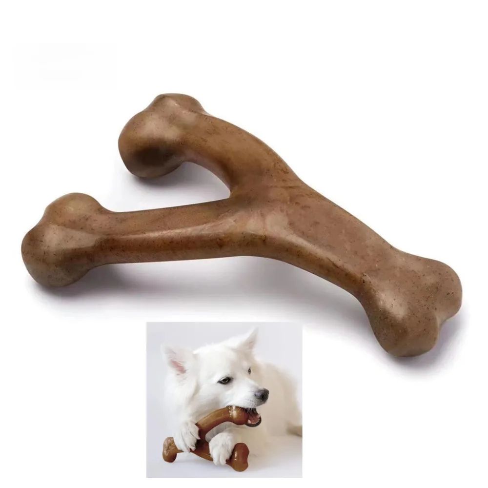 Durable Bacon-Flavored Nylon Dog Bone – Aggressive Chewer Dental Toy Made in USA