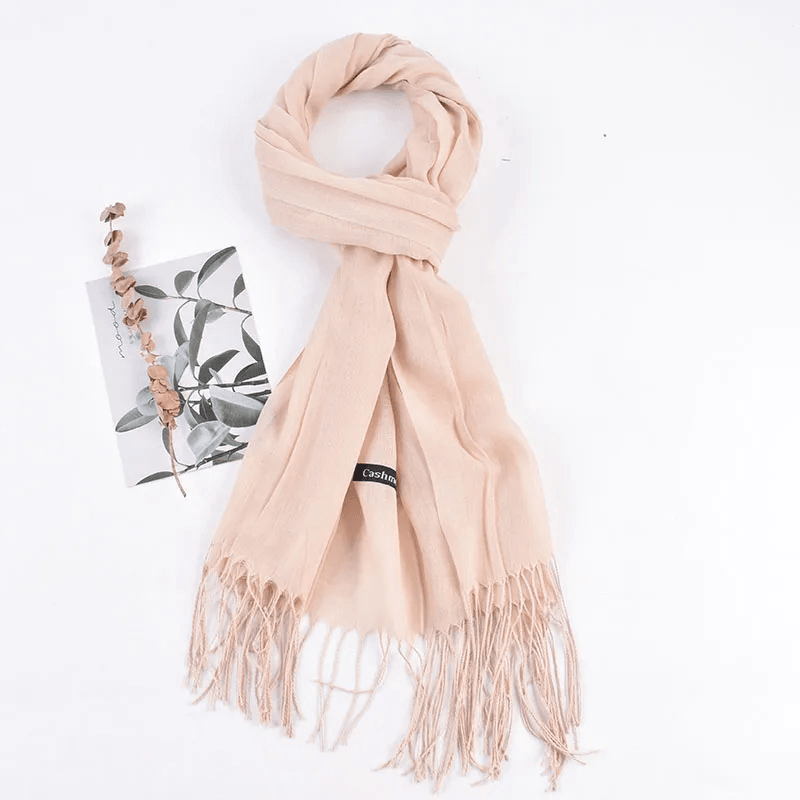 Luxury Soft Cashmere Scarf With Tassels for Warm Unisex Winter Wea