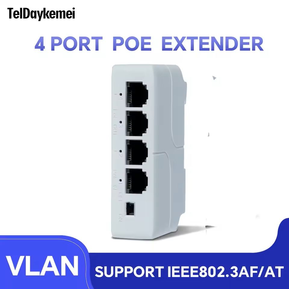 4 Port PoE Extender for IP Camera PoE Switch and NVR Transmission Repeater