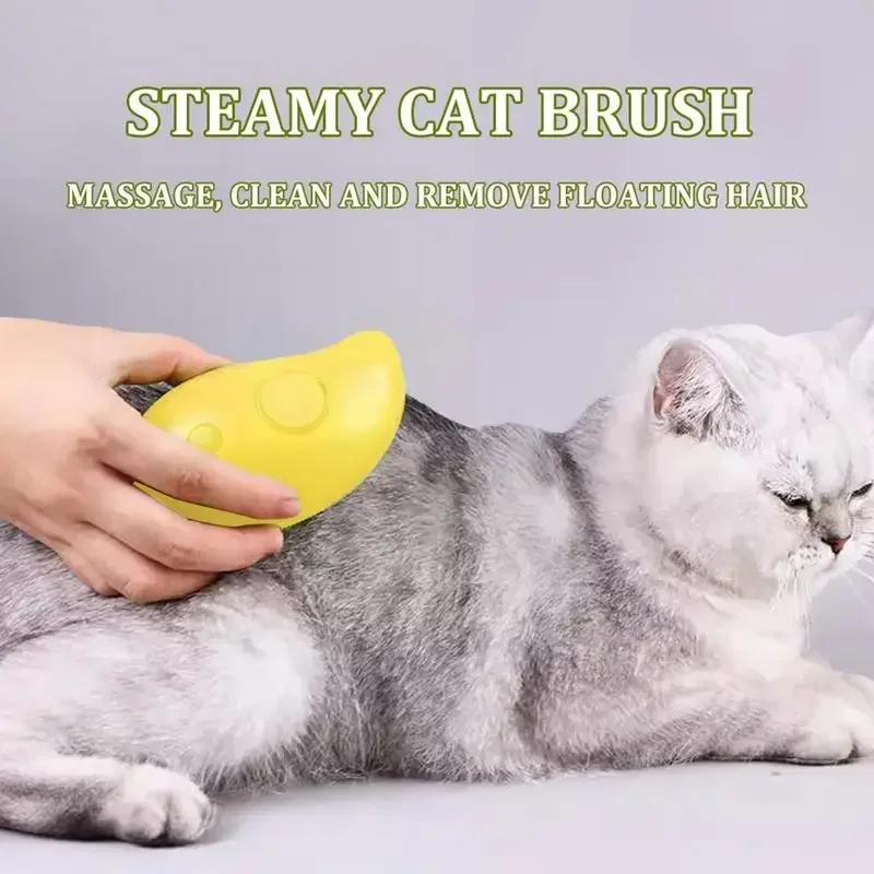 Electric Steamy Brush for Pet Grooming – Shedding, Massaging & Spraying Tool for Cats and Dogs