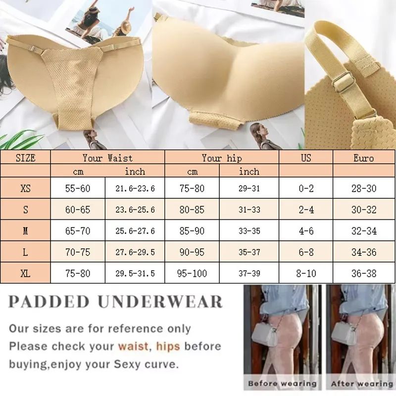 Women's Padded Butt Lifter Shapewear Panties – Seamless Hip Enhancer Booty Shaper Underwear
