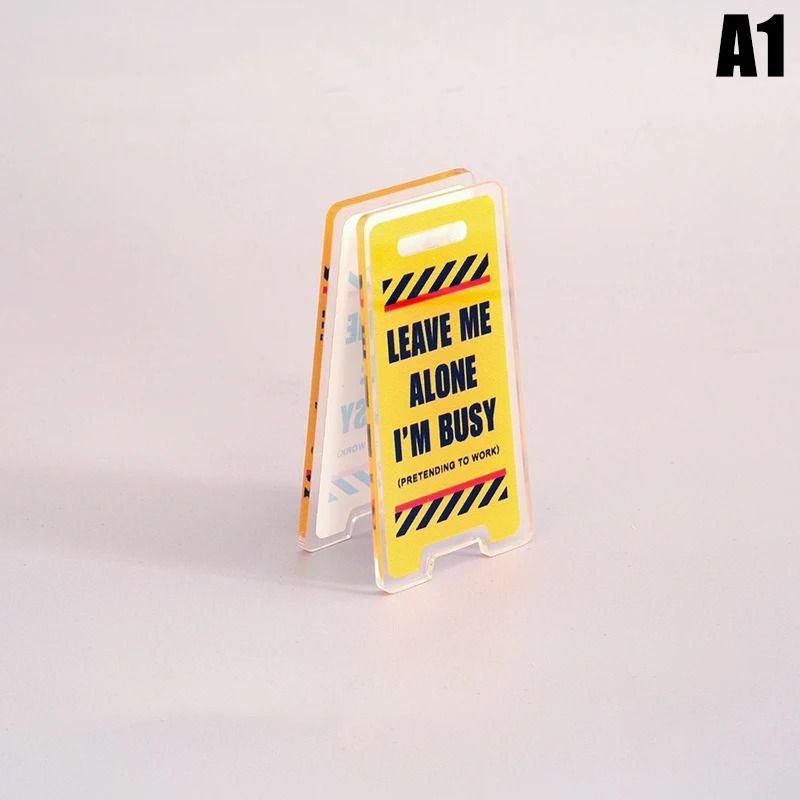 Mini Warning Board Acrylic Desk Sign Leave Me Alone Im Busy