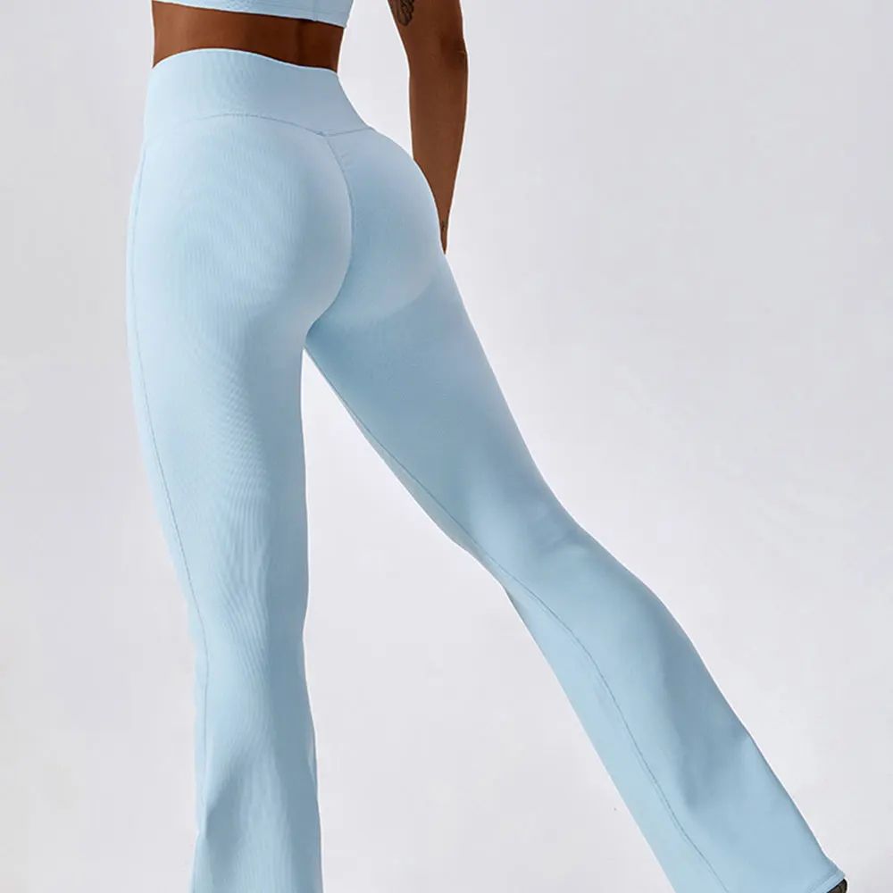 Womens High Waist Flared Yoga Fitness Leggings