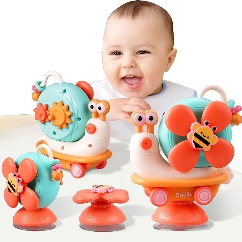 Multifunctional Snail Suction Spinner – Montessori-Inspired High Chair & Dining Toy