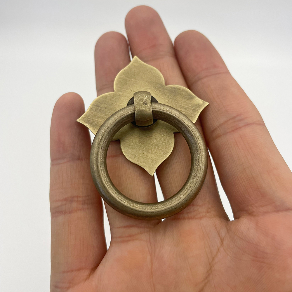 Vintage Brass Leaf Cabinet Handles Antique Bronze Drawer Knobs Decorative Furniture Pulls