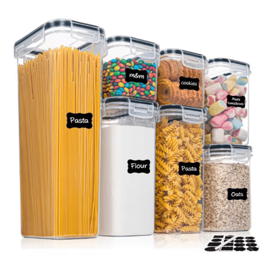 7-Piece Airtight Food Storage Container Set with Labels and Pen