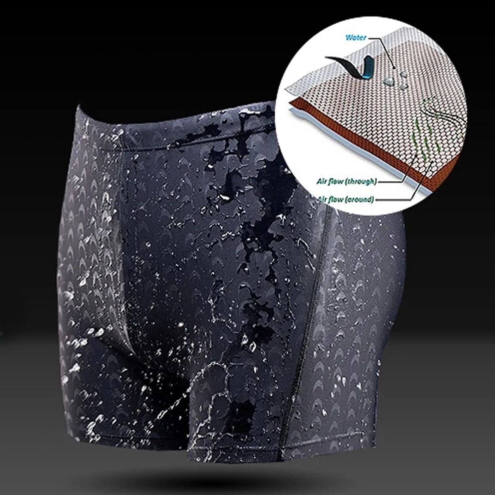 Mens Shark Print Quick Dry Swim Trunks