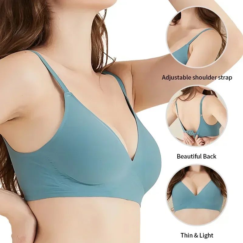 CloudSoft Seamless Latex Jelly Wireless Bra – Removable Padded Sleep & Everyday Bralette