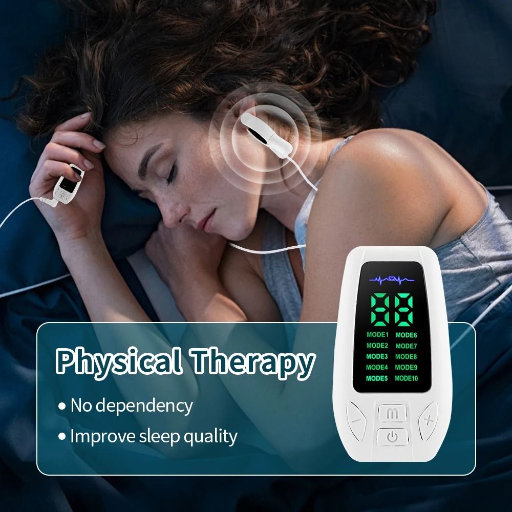 Microcurrent CES Sleep Aid Device with 3 and 10 Modes for Anxiety, Insomnia, and Relaxation