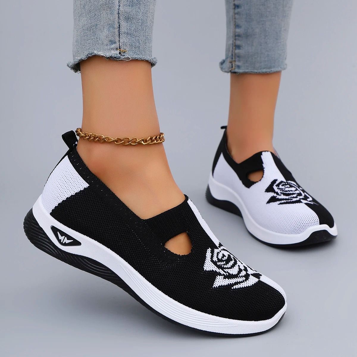 Womens Summer Breathable Mesh Flat Shoes Casual Sneakers