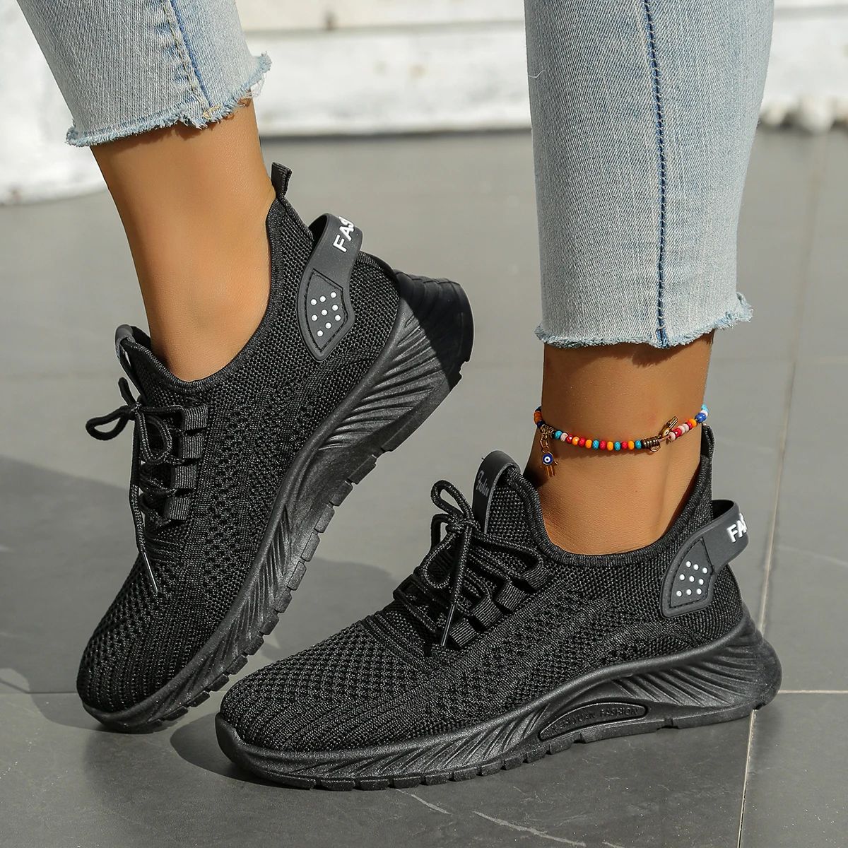 Fall KnitStride Womens Casual Sneakers - Breathable Everyday Walking Shoes