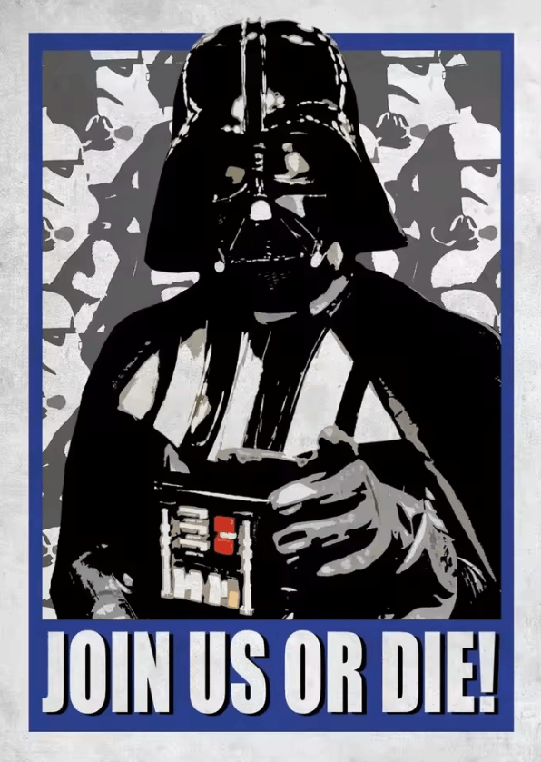 Galactic Propaganda Tatooine Canvas Poster – Retro Space Movie Wall Art