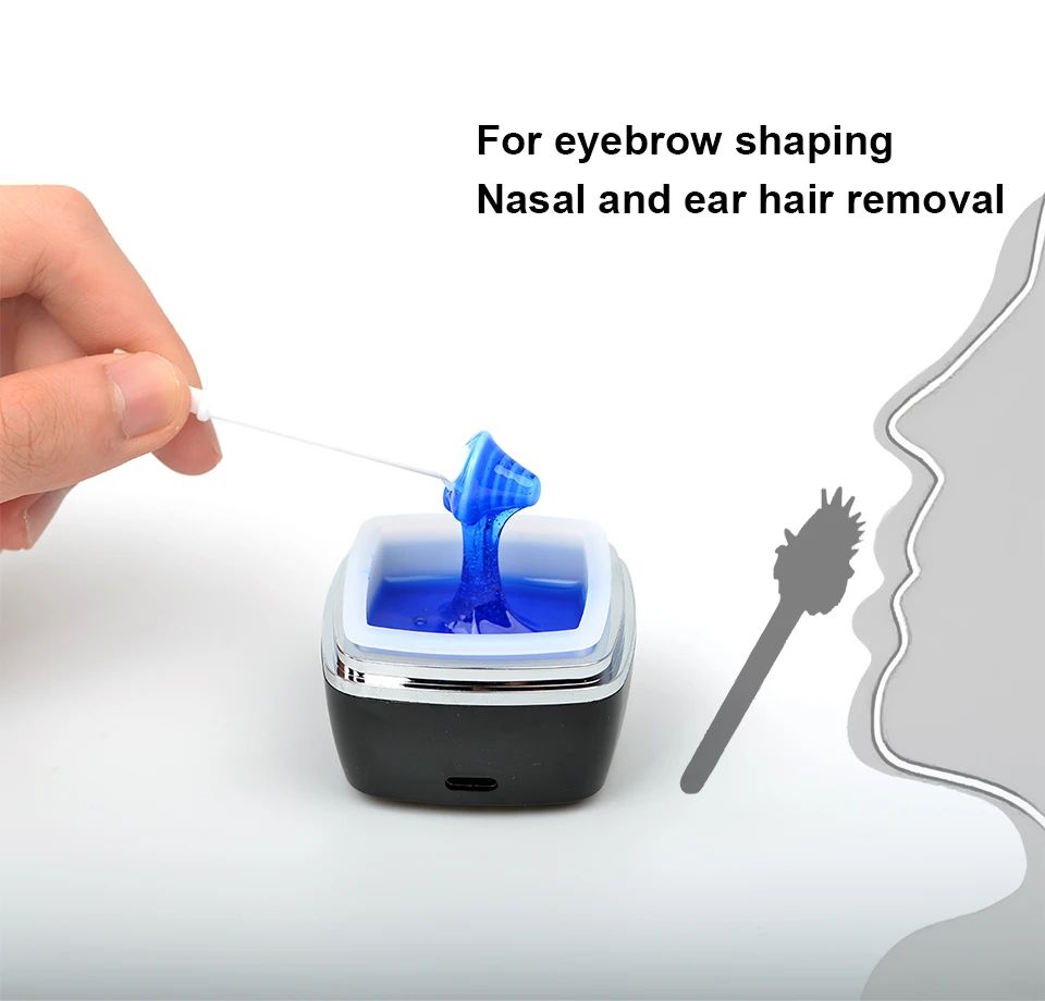 USB Wax Heater Machine Facial Nose Hair Removal Waxing Kit
