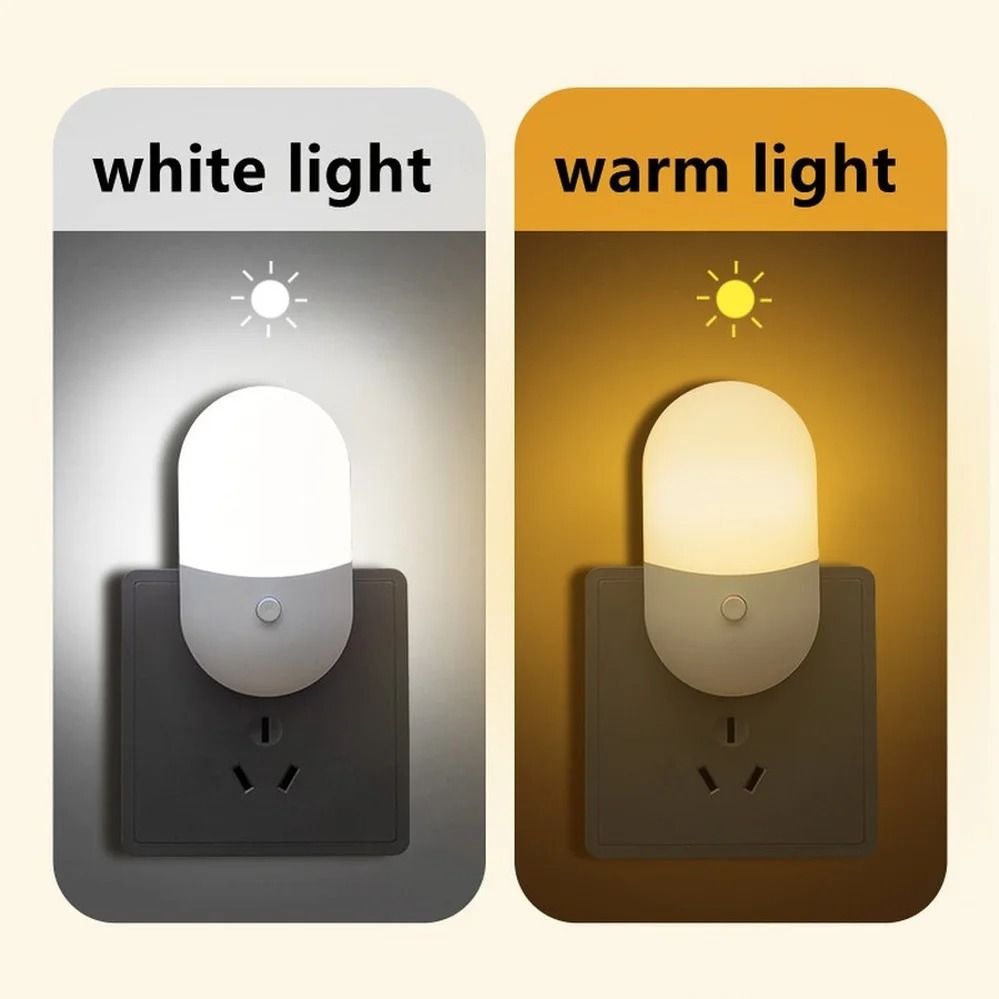 Cute LED Night Light – Compact Plug-In Bedside Lamp