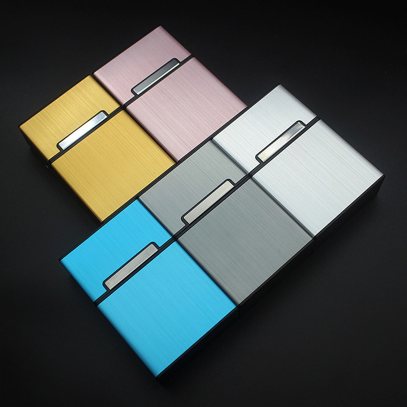 Premium Aluminum Alloy Metal Business Card Holder, Magnetic Button Name Card Case, Slim Pocket Storage Box for Men