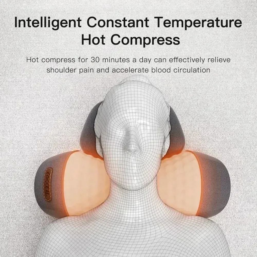 Heated Neck and Shoulder Traction Massager with Electric Vibration