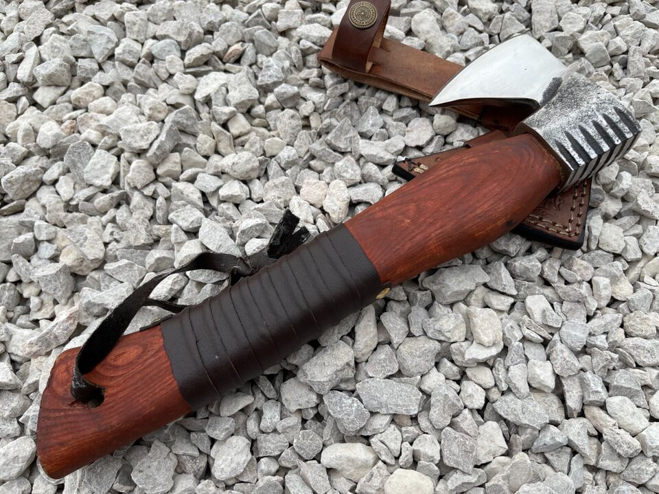 Christmas Viking Axe Custom Handmade Carbon Steel Blade Hiking Axe Hunting Axe Camping Axe