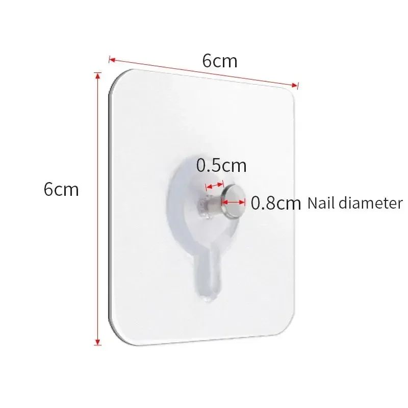 Multi-Pack Self-Adhesive Wall Hooks Transparent Strong Sticky Wall Hangers