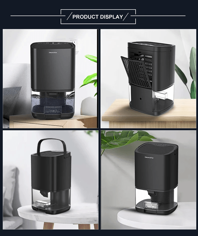 QuietAir Compact Dehumidifier – Portable Moisture Absorber for Home, Bedroom and Office