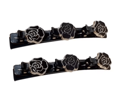 Sparkling Crystal Rhinestone Clover Hair Clips Braided Hairpins for Women and Girls