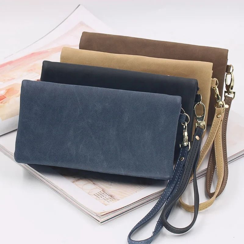 Large Capacity Womens Leather Wallet with Double Zipper