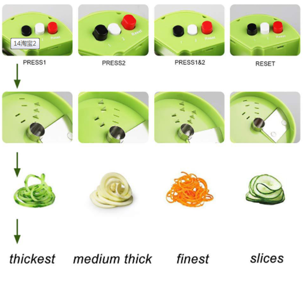 5 In 1 Handheld Vegetable Spiralizer Slicer