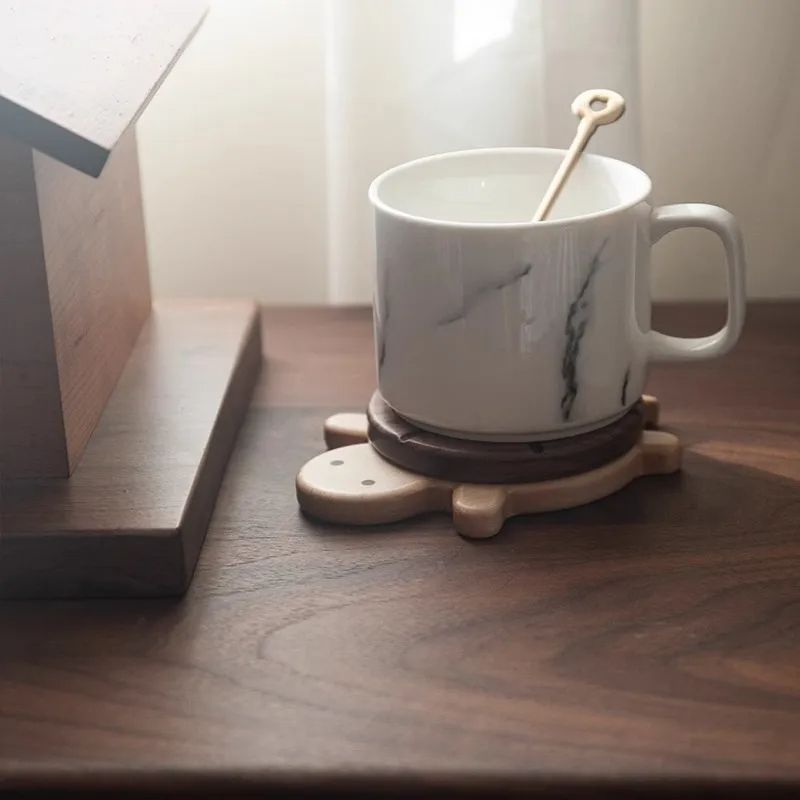 Black Walnut Solid Wood Turtle Insulation Mat, Creative and Cute Anti-scald Tea Coaster & Tableware Ornament