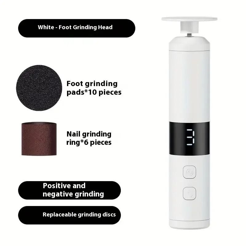 Rechargeable Electric Nail Drill Kit with LCD Display and 16 Heads