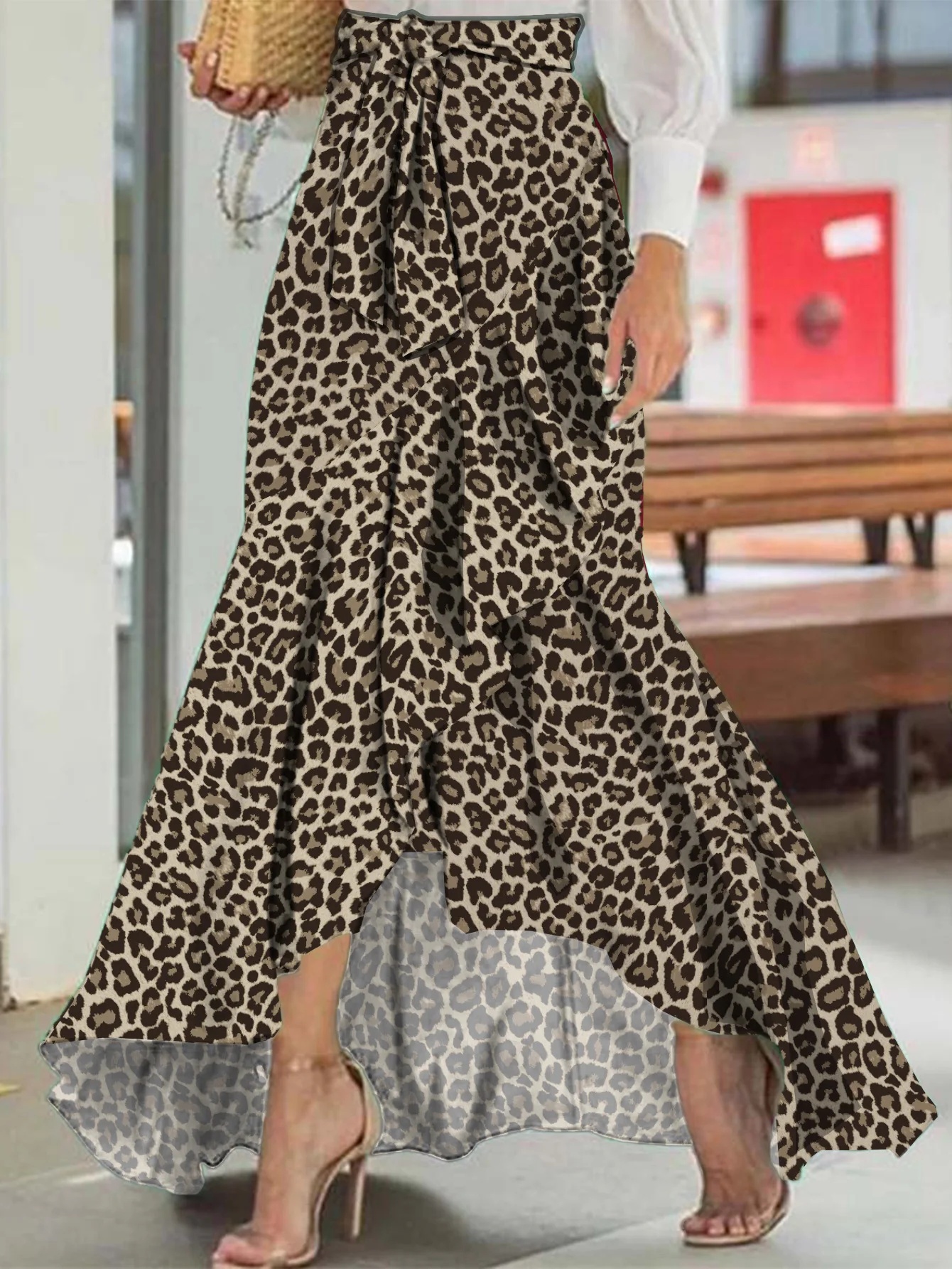 Elegant Fish Tail Skirt, High Waist Design with Lace Decoration, Women's Irregular Hem Fashion