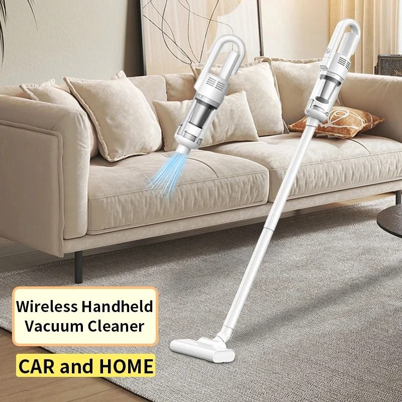 Wireless Handheld Car Vacuum Cleaner 6500Pa Suction with LED Light and Multi-Brush Attachments