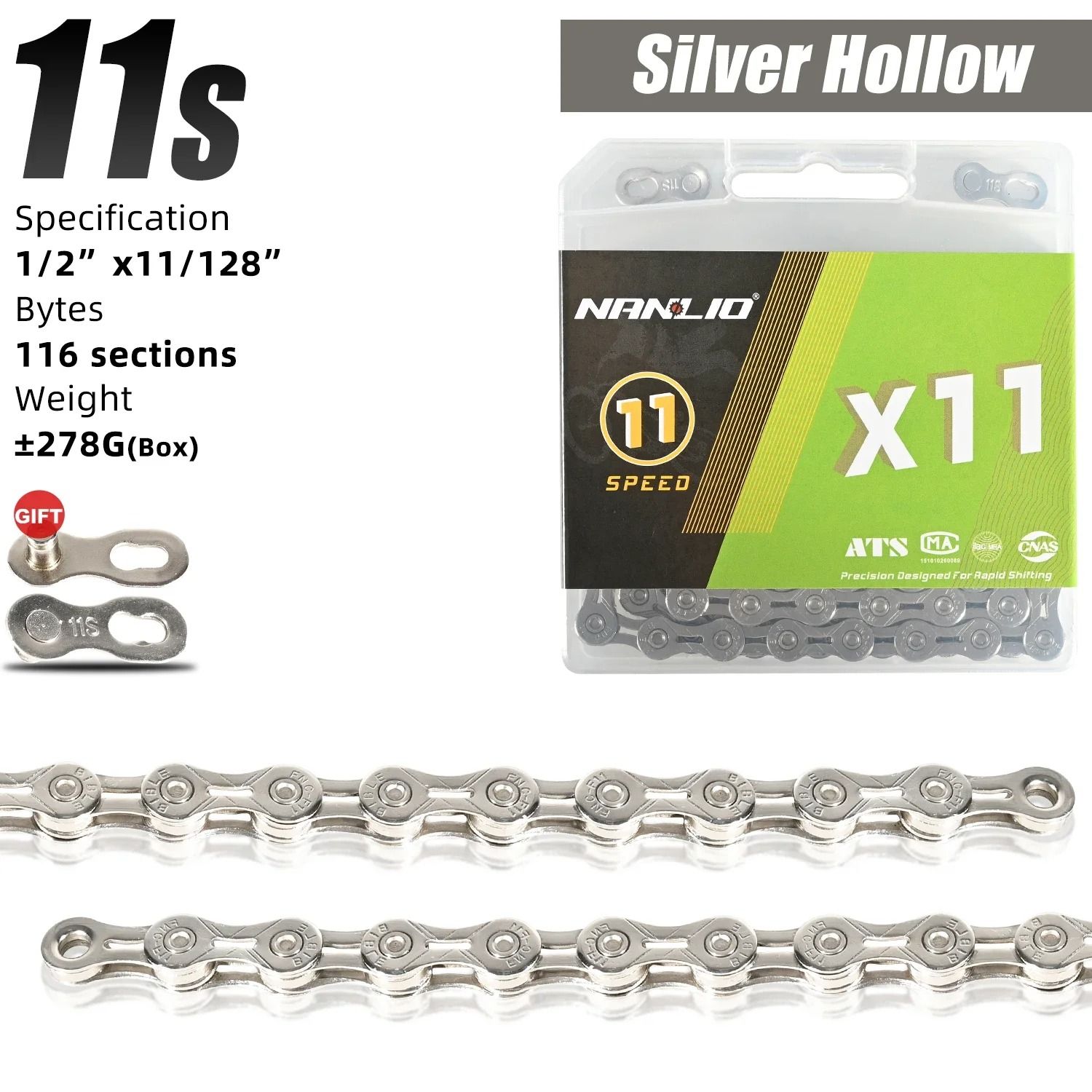 Nanlio Bike Chain X8 X9 X10 X11 X12 Variable Speed 116L 126L