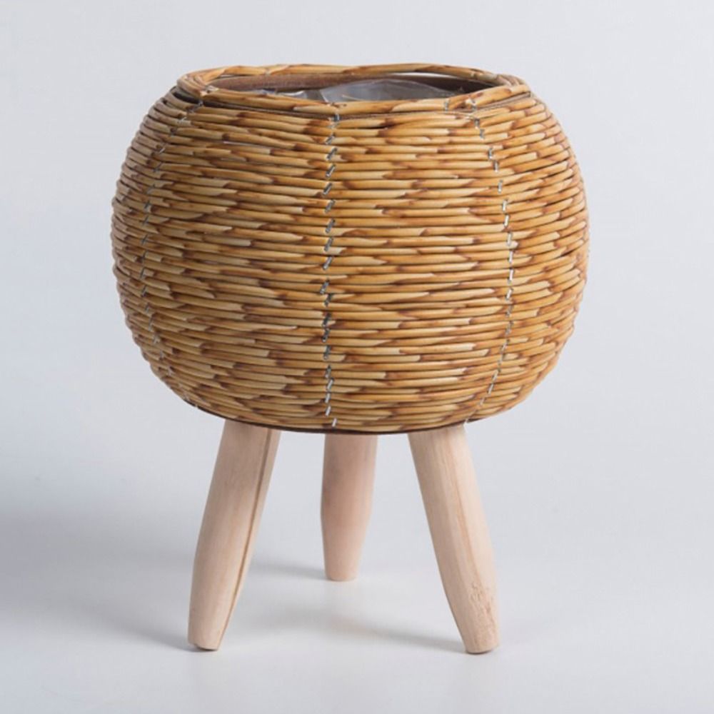 Fashion Rattan Woven Flower Pot, Creative Flower Planters, Durable Hand Wove Plant Stand, With Removable Legs
