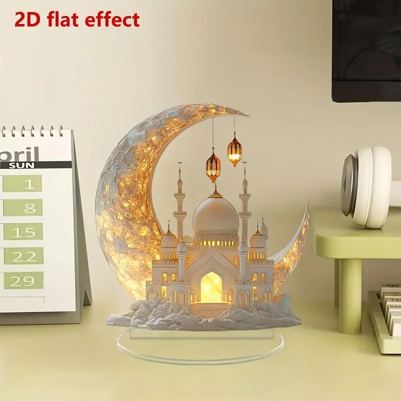 Eid Acrylic Mosque Tabletop Decor with Nordic Minimalist Design