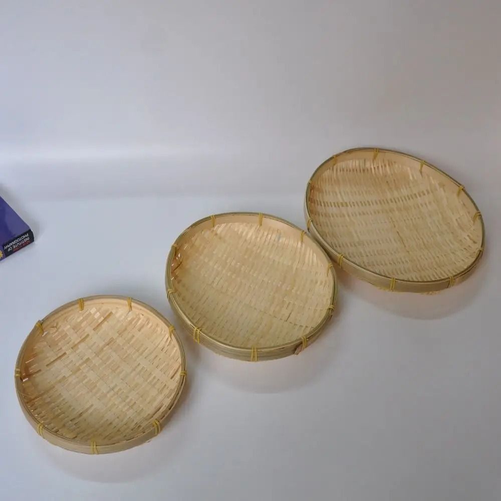 Woven Bamboo Tray Basket – Handmade Wicker Bread Server – High-Yield Culinary Interaction Hub