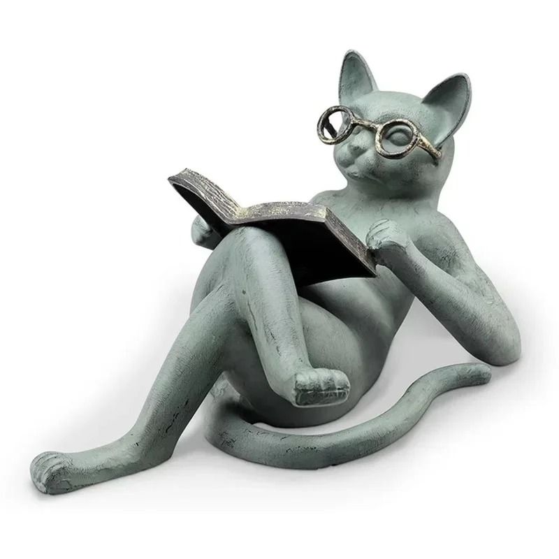 Scholarly Literature Cat Figurine
