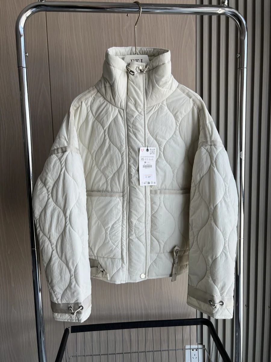 ETJ Womens Quilted Jacket with Adjustable Ties