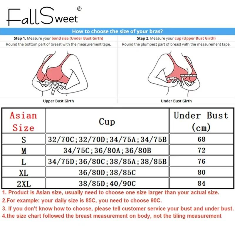 Fallsweet Seamless Front Closure Wire Free Push Up Bralette Full Coverage