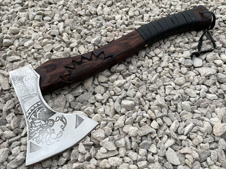 Viking Axe Custom Handmade Carbon Steel Blade Hunting Axe Camping Axe Christmas