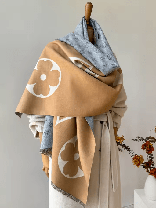 Womens Autumn Winter Faux Cashmere Shawl Warm Jacquard Blanket Scarf
