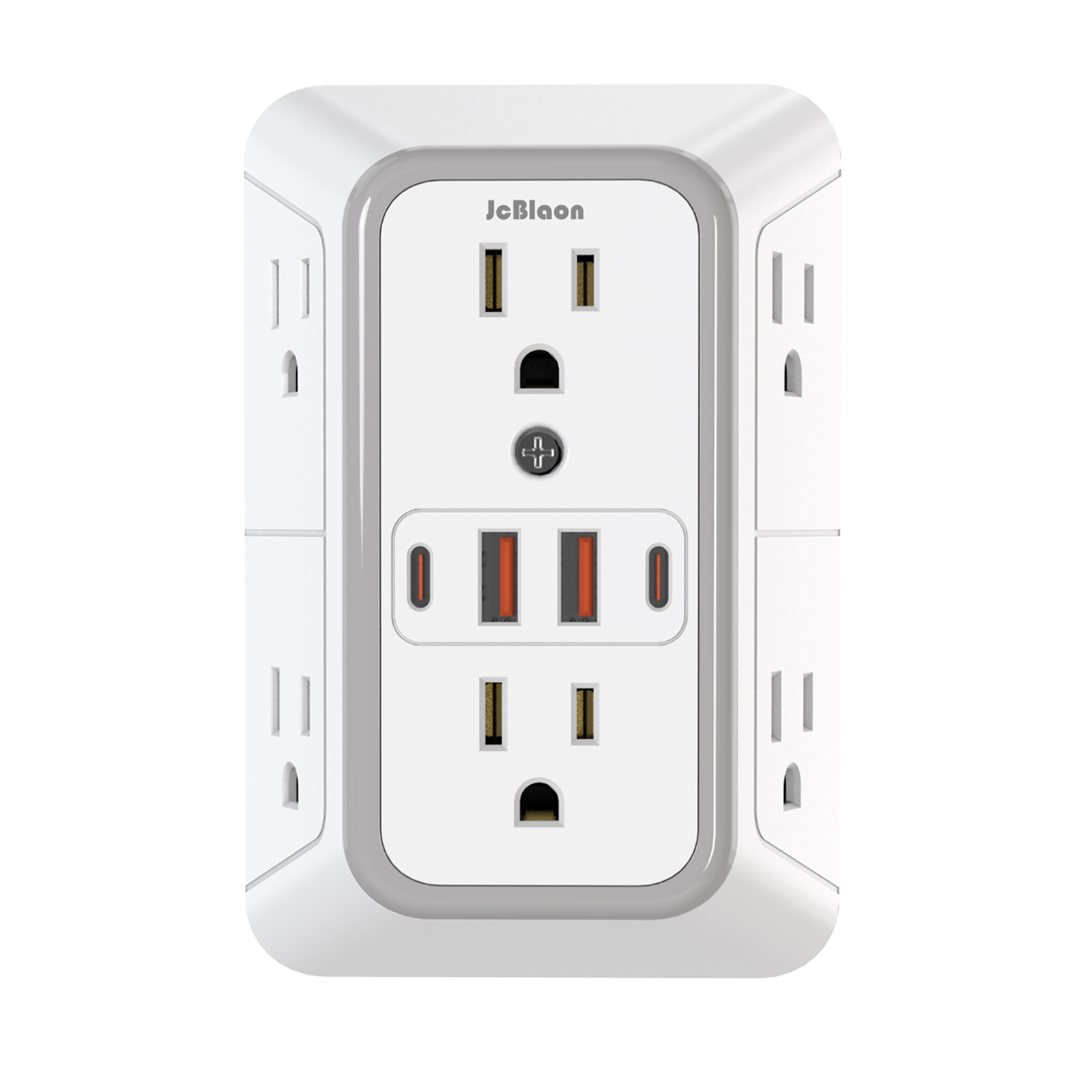 Universal Plug Power Strip, 6 AC Outlets & 4 USB Ports | Surge Protection & Fast Charging
