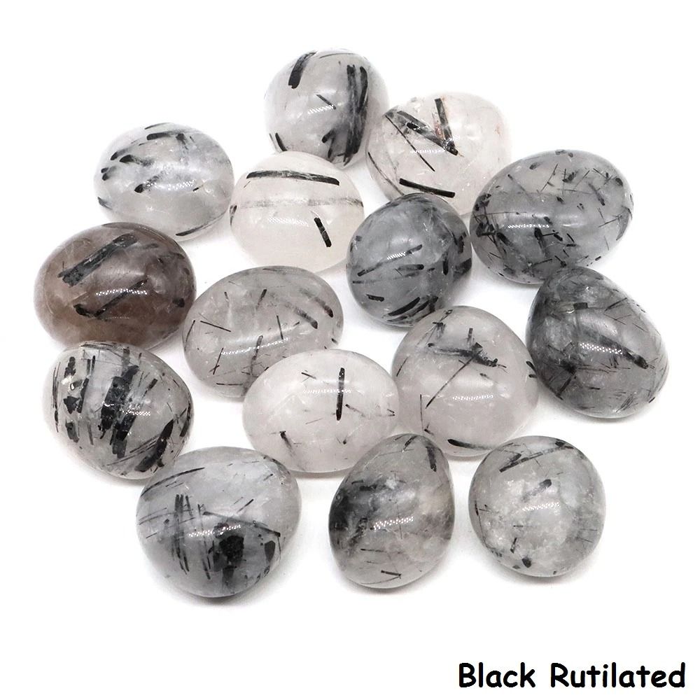 Natural Black Tourmaline – High-Definition Irregular Tumbled Mineral Specimen