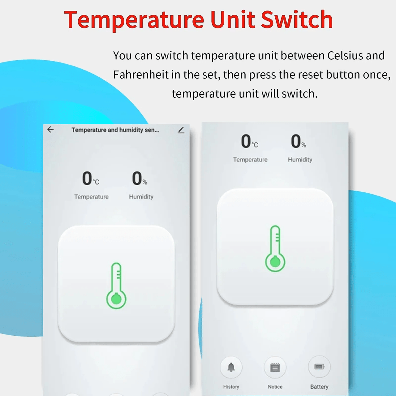 Smart WiFi Temperature and Humidity Sensor ZigBee Indoor Hygrometer Thermometer