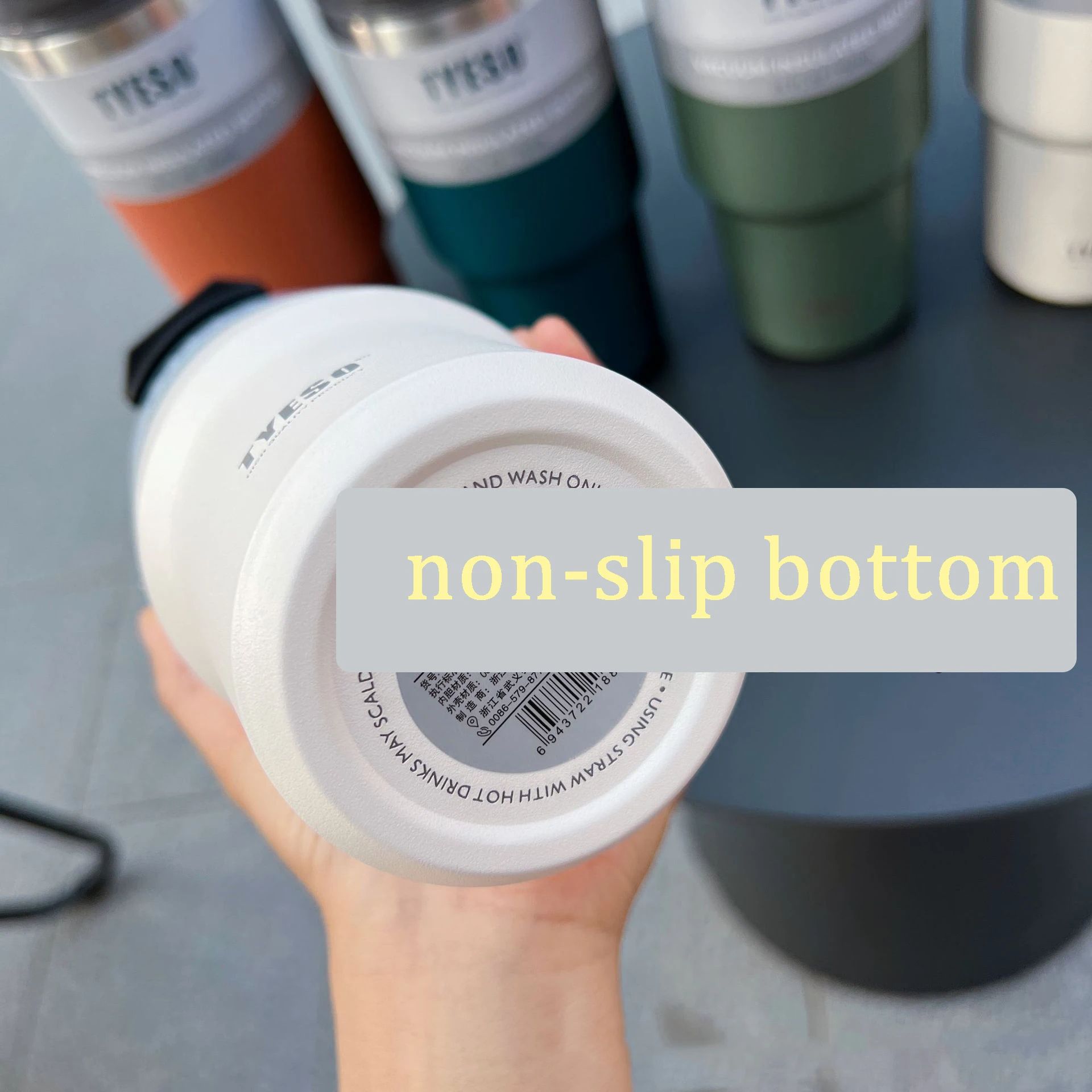 Vacuum Flask Car Water Bottle, 304 Stainless Steel Coffee Cup with Leak-Proof Lid, Handle & Non-Slip Base