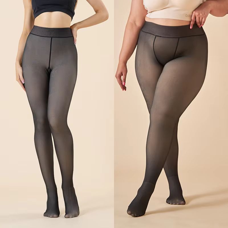 Women's Thermal Fleece Lined Warm Winter High Waist Black Leggings Tights