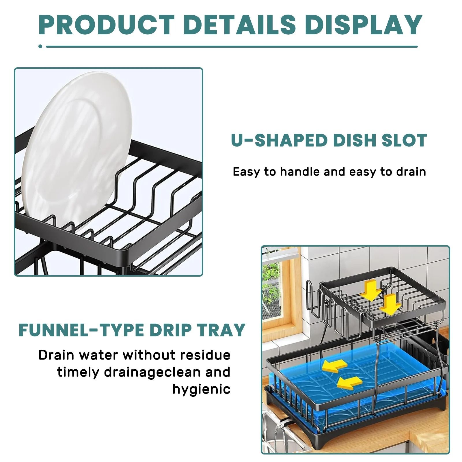Large 2-Tier Kitchen Dish Drying Rack