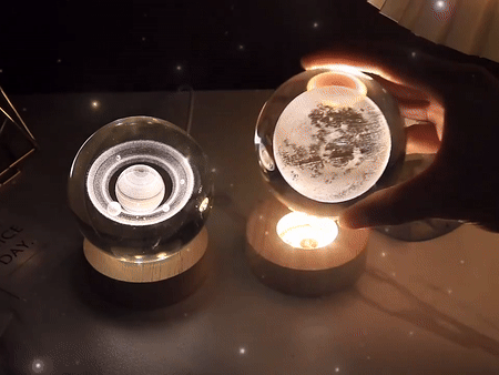 3D Crystal Ball Night Light, Pokemon, Doraemon & Hello Kitty Laser Carved Planet Perfect Birthday Gift