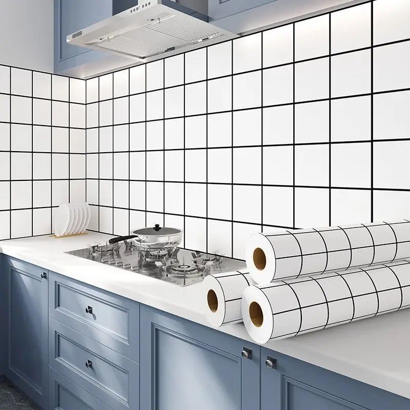 80cm Kitchen Backsplash Sticker Roll - Oil-Proof Wallpaper with Heat-Resistant, Waterproof Self-Adhesive Shield