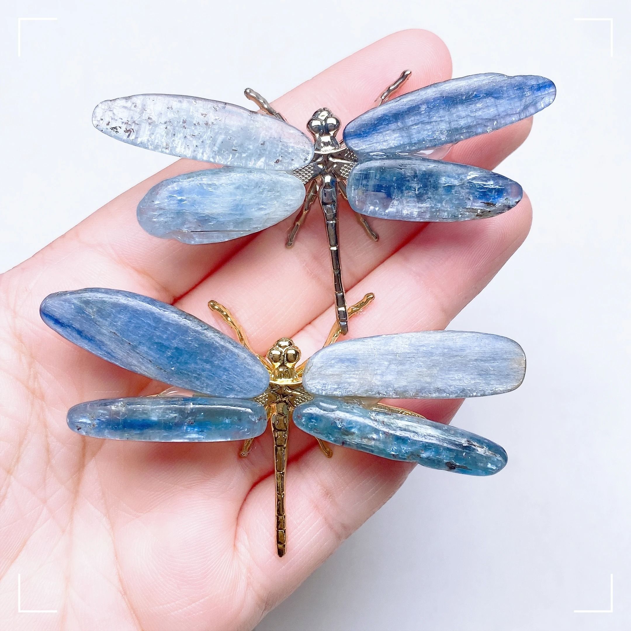 Ethereal Kyanite Sentinel | Polished Blue Spar Dragonfly & Butterfly Figurine | Executive Studio & Healing Sanctuary Dec