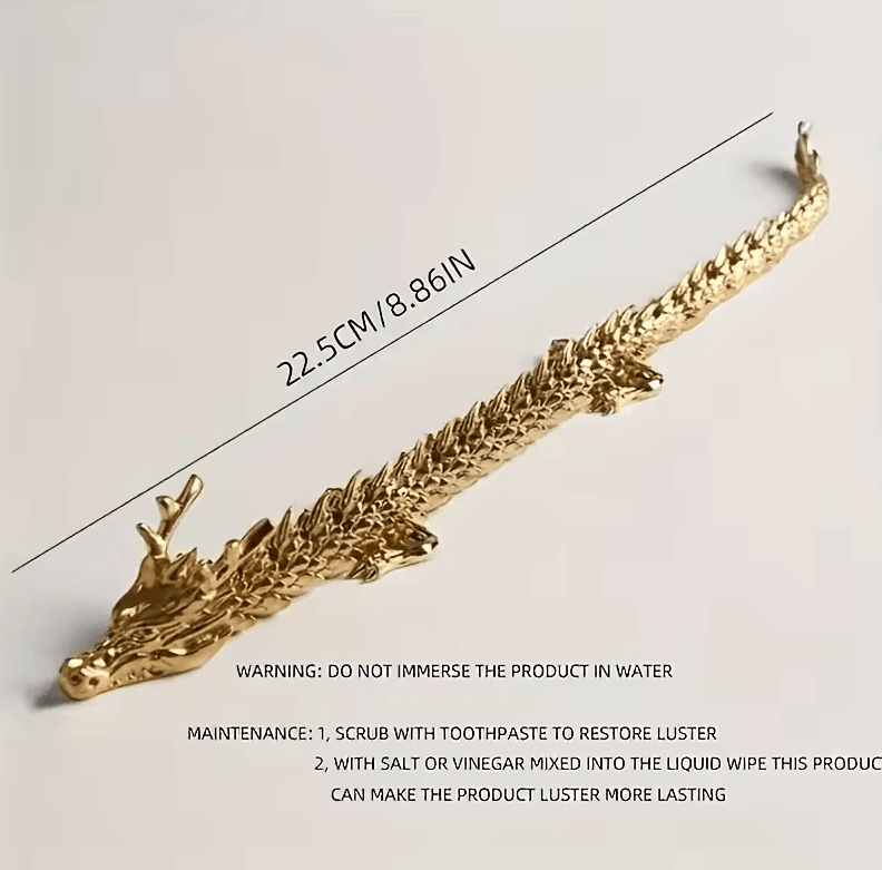 Majestic 3D Alloy Golden Dragon Statue with Movable Limbs – Symbol of Power & Good Luck